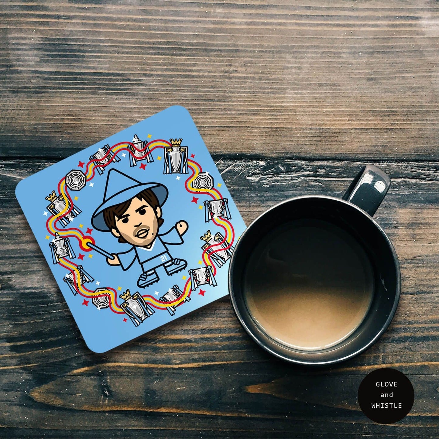David Silva Manchester City Coaster