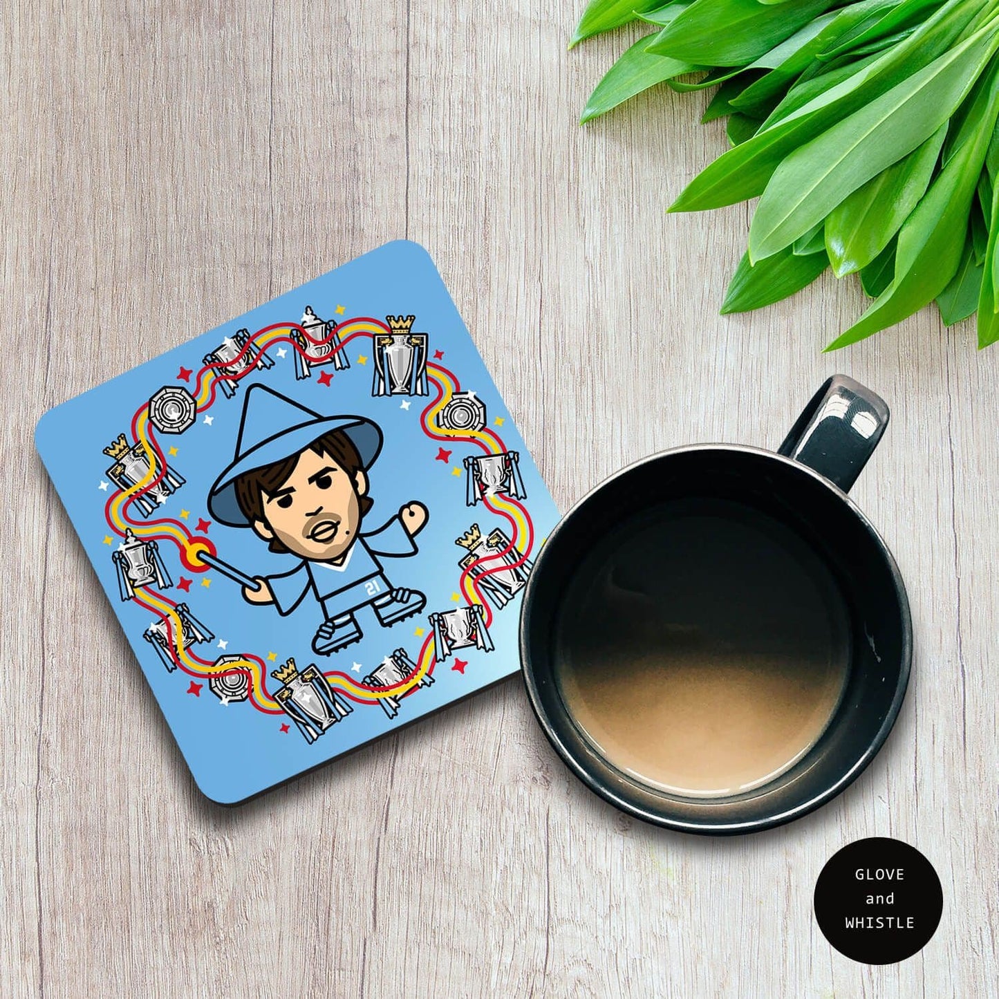 David Silva Manchester City Coaster