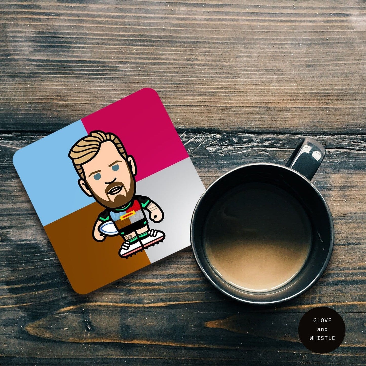 Tyrone Green Harlequins Coaster